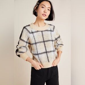 Anthropologie Jessa Windowpane Sweater